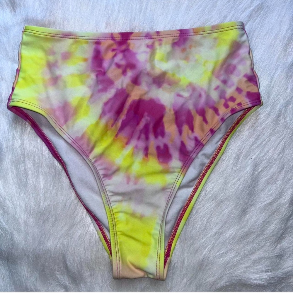 Xhilaration Pink and Yellow Bikini Bottom High Rise